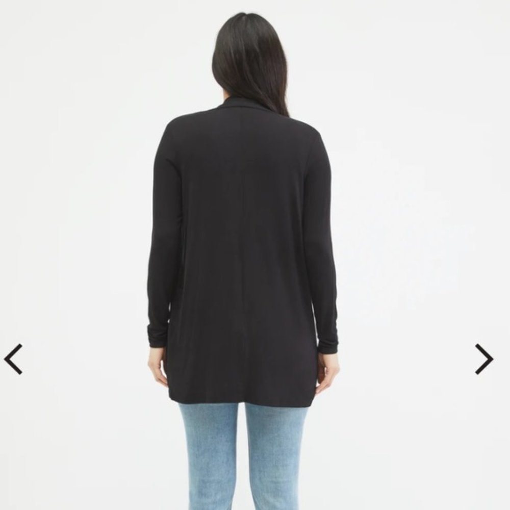 3/25 Motherhood Maternity black drape maternity cardigan long sleeve S NWT - Picture 3 of 7